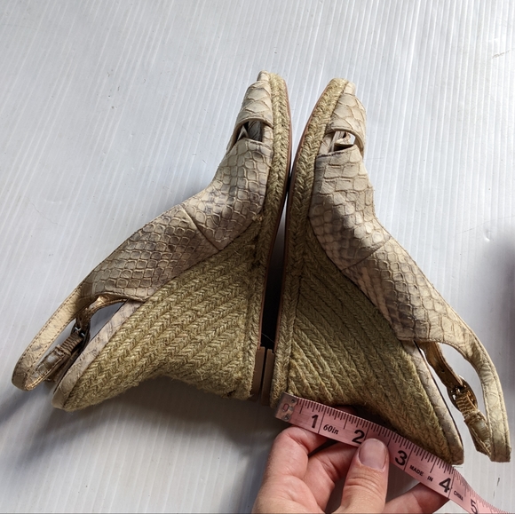 SAM EDELMAN Arianna snakeskin embossed espadrille wedge sandals - Picture 3 of 10